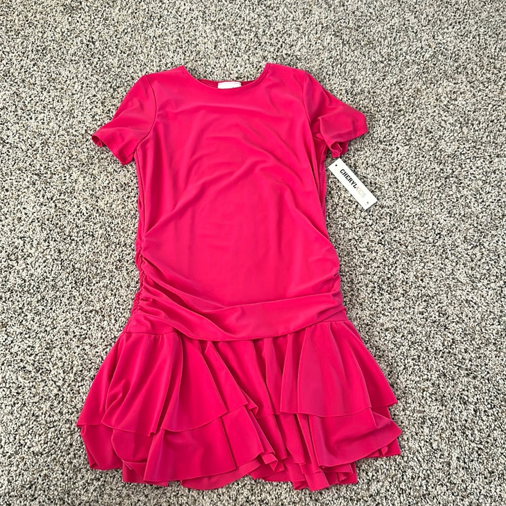 Girls rouched side dress